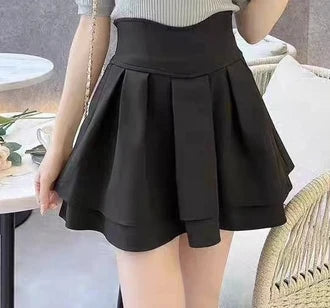 Dophee Original Landmine Series Macaron Skirt Solid Black High Waist A-line Cute Girls Shorts Skirts Women Plus Size S-4XL 5XL