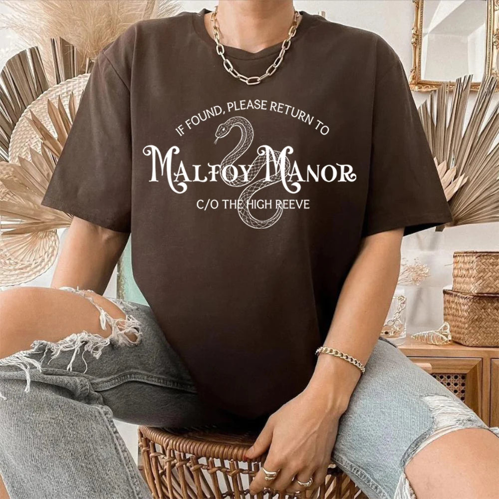 Dramione Book Club Shirt Malfoy Manor T-shirt Dramione Fanfic HP Wizard School Tee Fandom Manacled Merch Retro Short Sleeve Tops