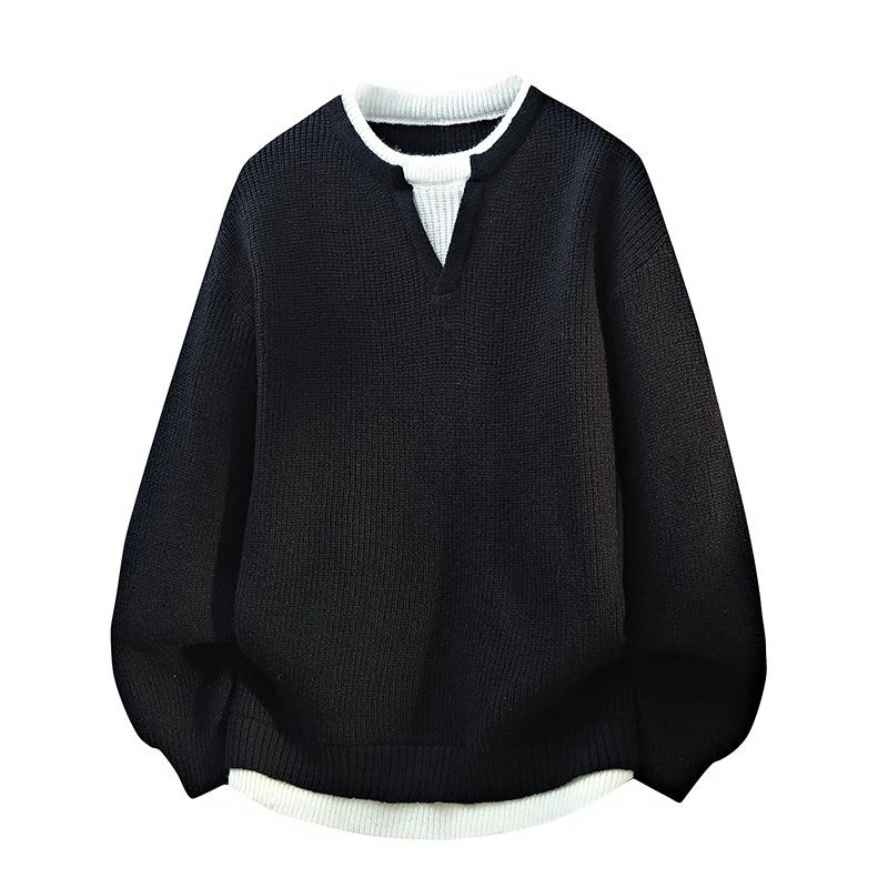 Legible Autumn and Winter Casual Sweaters Men Round Neck Collar Knitted Pullovers Male Loose Sweater Man