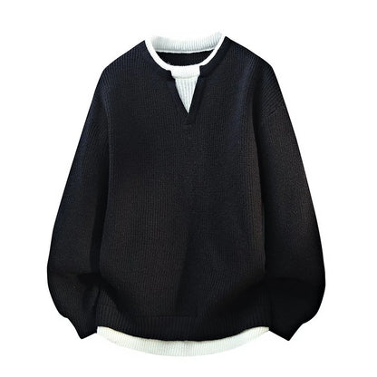 Legible Autumn and Winter Casual Sweaters Men Round Neck Collar Knitted Pullovers Male Loose Sweater Man