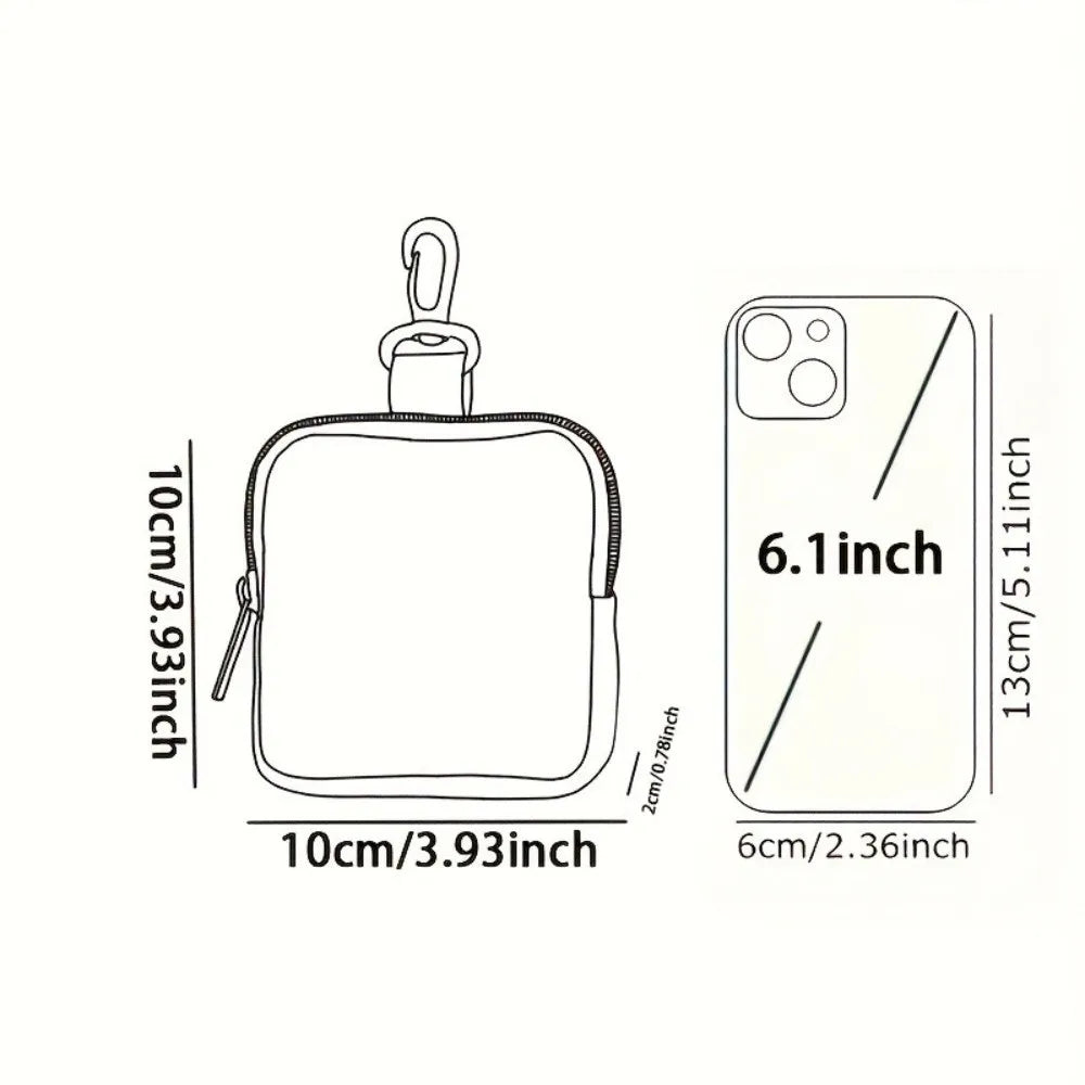 Durable Mini Coin Purse Artificial Leather Cat Print Wallet Waterproof Portable Earphone Bag Friends Gift