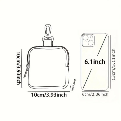 Durable Mini Coin Purse Artificial Leather Cat Print Wallet Waterproof Portable Earphone Bag Friends Gift