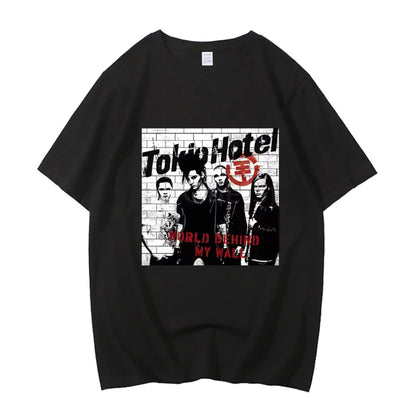 High Quality Cotton Rock Band Tokio Hotel Music Harajuku Print Unisex T-shirt Casual Shirt Short Sleeve T-shirt Graphic Printing