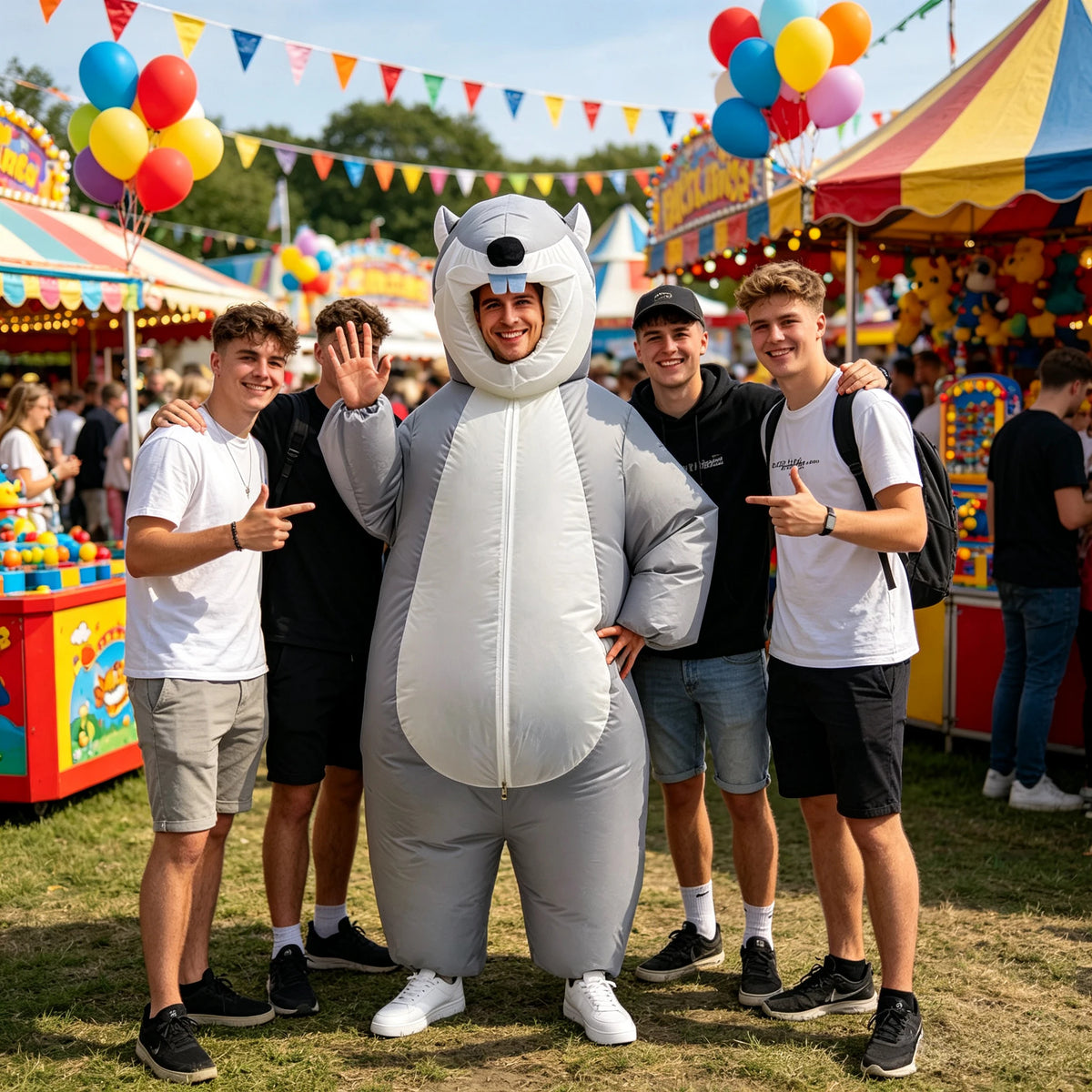Cartoon Squirrel Inflatable Costume Mascot Adult Parade Character Cosplay Animal Halloween Party Event Set