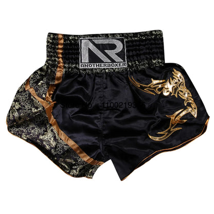 Muay Thai Fight Kickboxing Shorts Fitness Men Women Kids Boxing Shorts Embroidery Thailand Gym Training Black MMA Jujitsu Pants