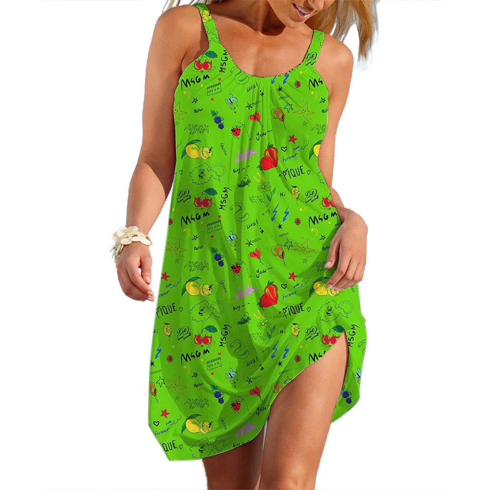 Summer Women's Slip Dress Casual Clothes Sale Lady Pastoral style Flower Streetwear Woman Loose Dresses Girl Sleeveless Skirt