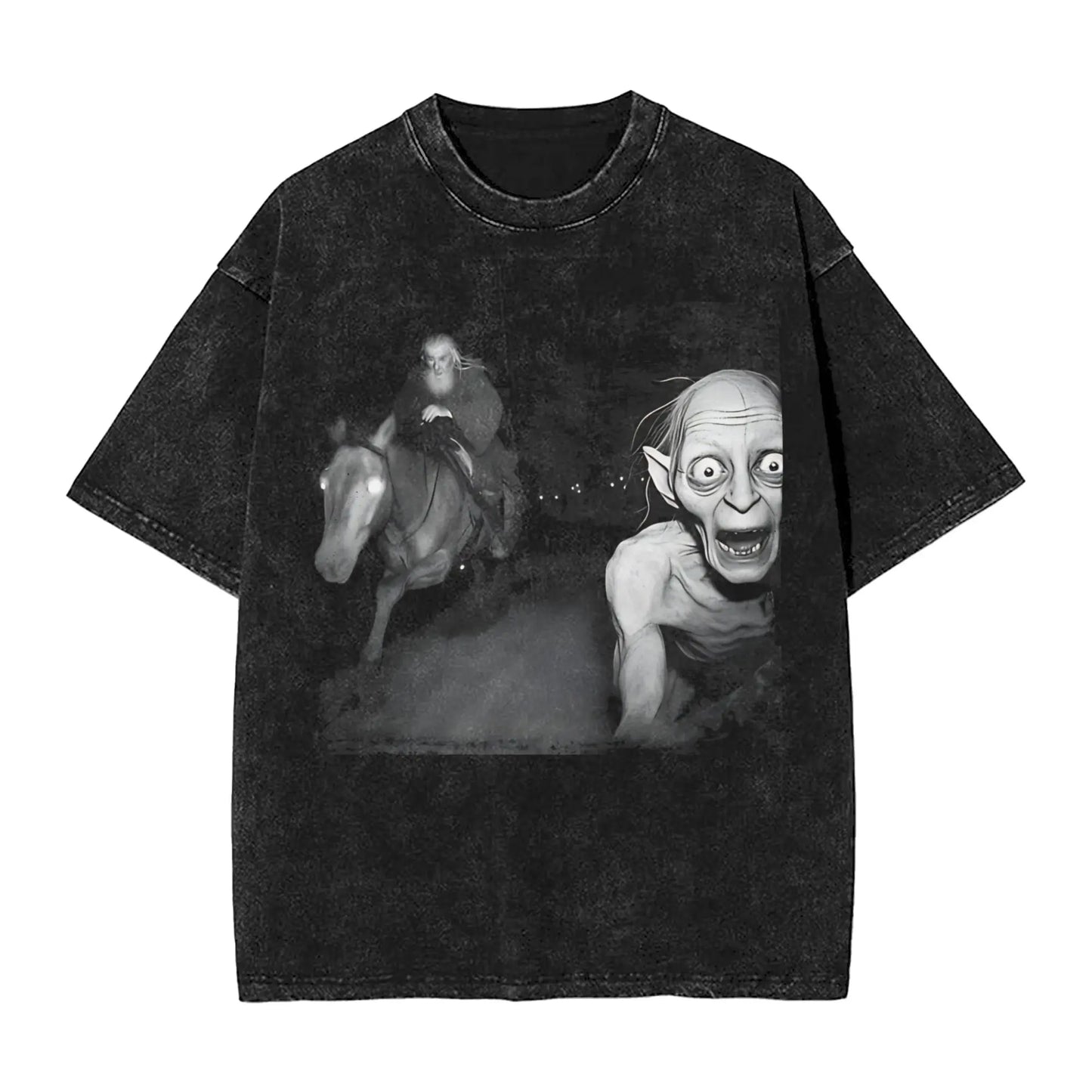 Gollum Lords Rings Funny Meme T Shirts Hip Hop Washed Short Sleeve Harajuku T-Shirt Casual for Men Women Streetwear Printed Tees