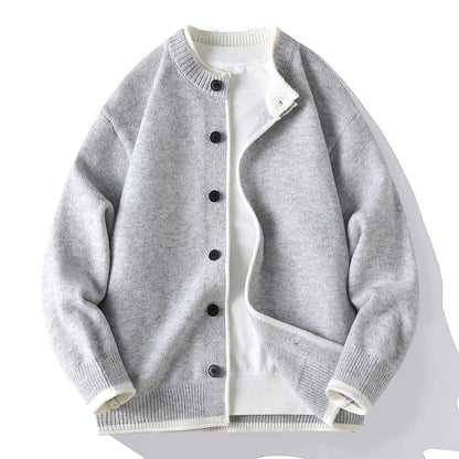 Legible Autumn and Winter Casual Sweater Men Loose Knitted Cardigan Male Round Neck Collar Sweatercoats Man