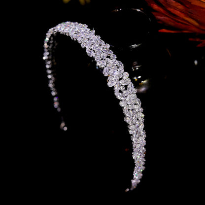 ASNORA Luxury CZ Headbands Silver Color Bridal Crowns Elegant Headwear Wedding Hair Accessories Party Jewelry Bridesmaid Gift