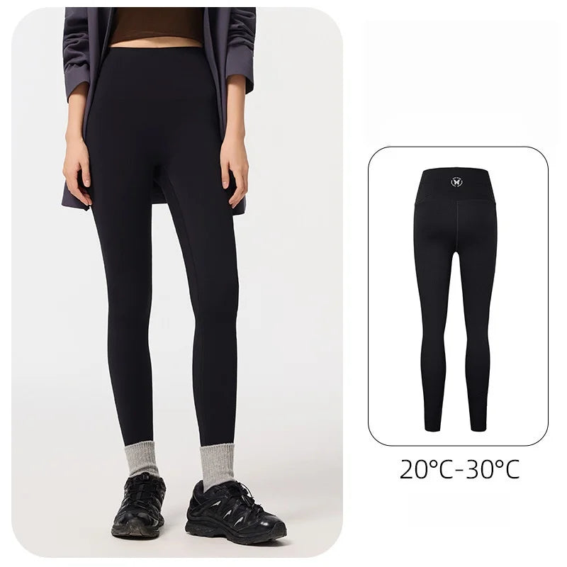 Women's Fleece-Lined Autumn/Winter Outerwear - Non-Slip Thick Tummy-Control Yoga Pants with Seamless Soft Stretch