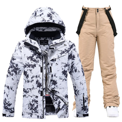 Fashion, Waterproof Snow Suit Sets for Women, Snowboarding Clothing, Ski Costumes, Winter Wear, Jacket Strap Pant for Girl's