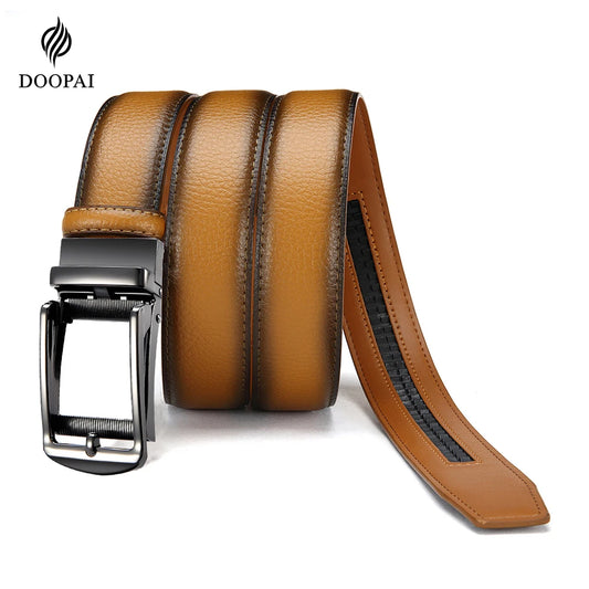 Men's Brand Leather Belts for Men 105cm-135cm Automatic Belt with Ratchet Strap Top Quality Belts Luxury Belts for Men