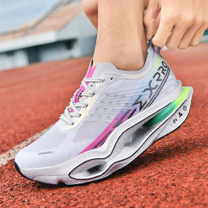 Couple Carbon Plate Running Shoes Ultra-Light Breathable Anti-Slip Sport Shoes Shock Absorption Wear Resistant Casual Sneakers