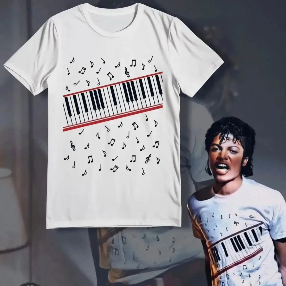 2026 Summer New Michael Jackson Beat It Piano T Shirt Cotton Unisex