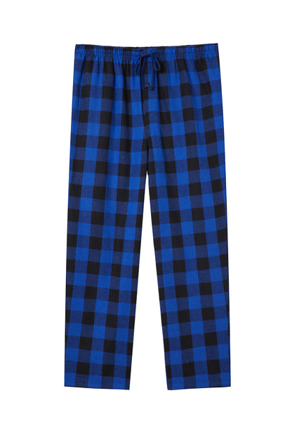 Men's Pajama Bottom Flannel Trendy Plaid Solid Casual Comfy with Pocket Warm Loose Sleeping Pants Stretchy Elastic Waistband