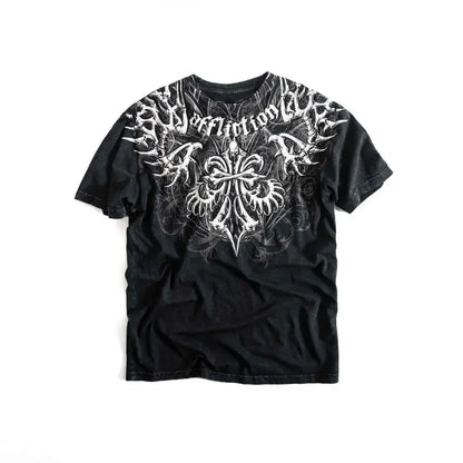 2000s Tapout T Shirt Punk Hip Hop Graphic Letter Print Oversized TShirt Womens Mens Round Neck Cotton Short Sleeve Tops Clothing