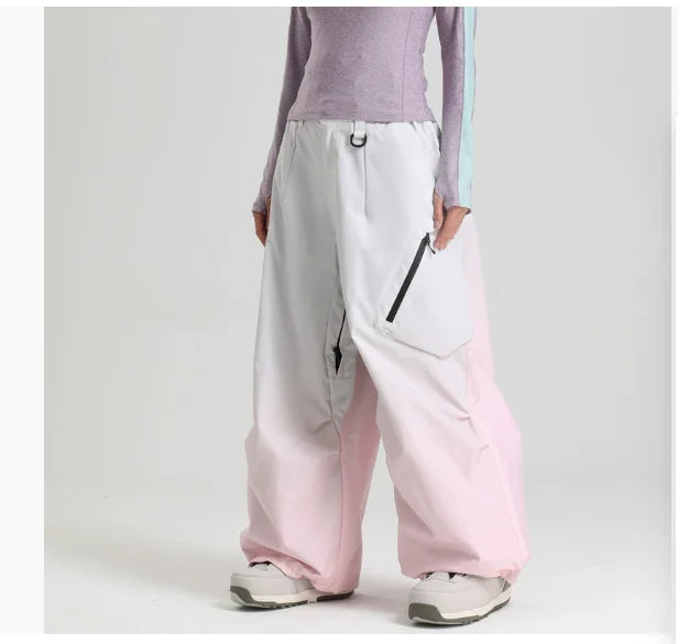 Gsou Snow Men's Women's Snowboard Pants Waterproof Windproof Ski Trousers Thermal Winter Workwear Loose Fit Outdoor Sportswear