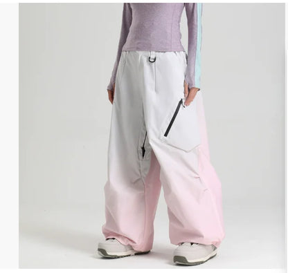 Gsou Snow Men's Women's Snowboard Pants Waterproof Windproof Ski Trousers Thermal Winter Workwear Loose Fit Outdoor Sportswear