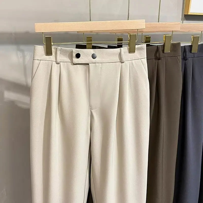 Luxury Fashion Straight Men's Casual Pants Spring Summer Harem Business Formal Male Trousers Trendy Brand