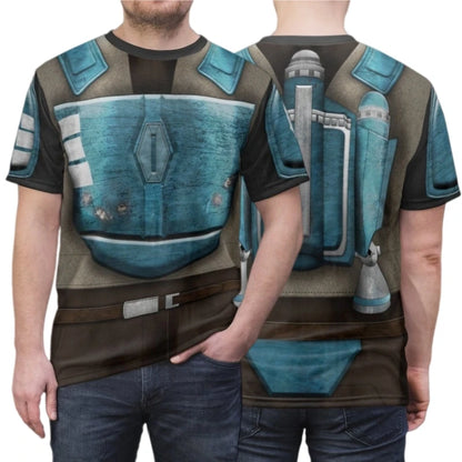 Summer Star Wars Mandalorian Armor Cosplay Tee, Y2K Oversized Men Women Outfit for Sports, Street Fashion Daily Casual Wear