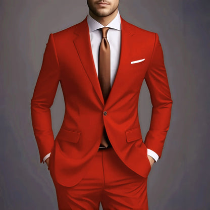 2026 New Luxury Elegant Men's Suits 2 Piece Set Fashion Korean Casual Slim Fit Social Groom Wedding Tuxedo