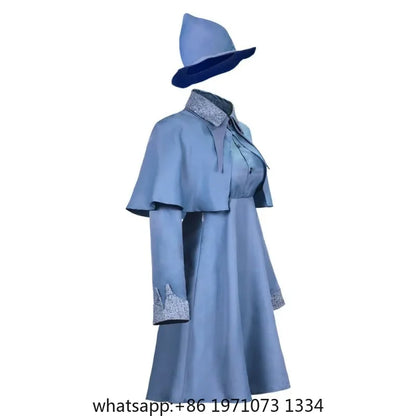 Wizard School Witch Fleur Isabelle Delacour Cosplay Costume Beauxbaton Magic Women School Uniform Hat Dress Suit Adults Children
