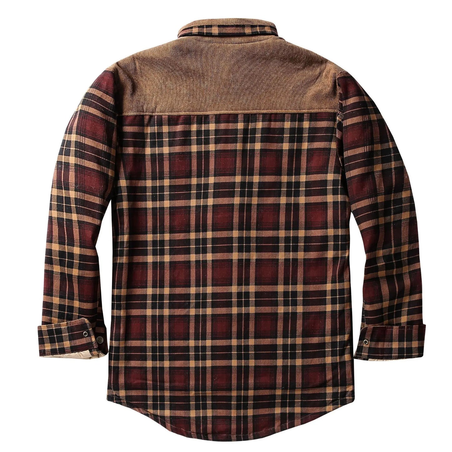 EU Men's Flannel Shirt Jacket Men Warm Fleece Lined Plaid Long Sleeve Coat Cotton Outdoor Men Winter Jacket