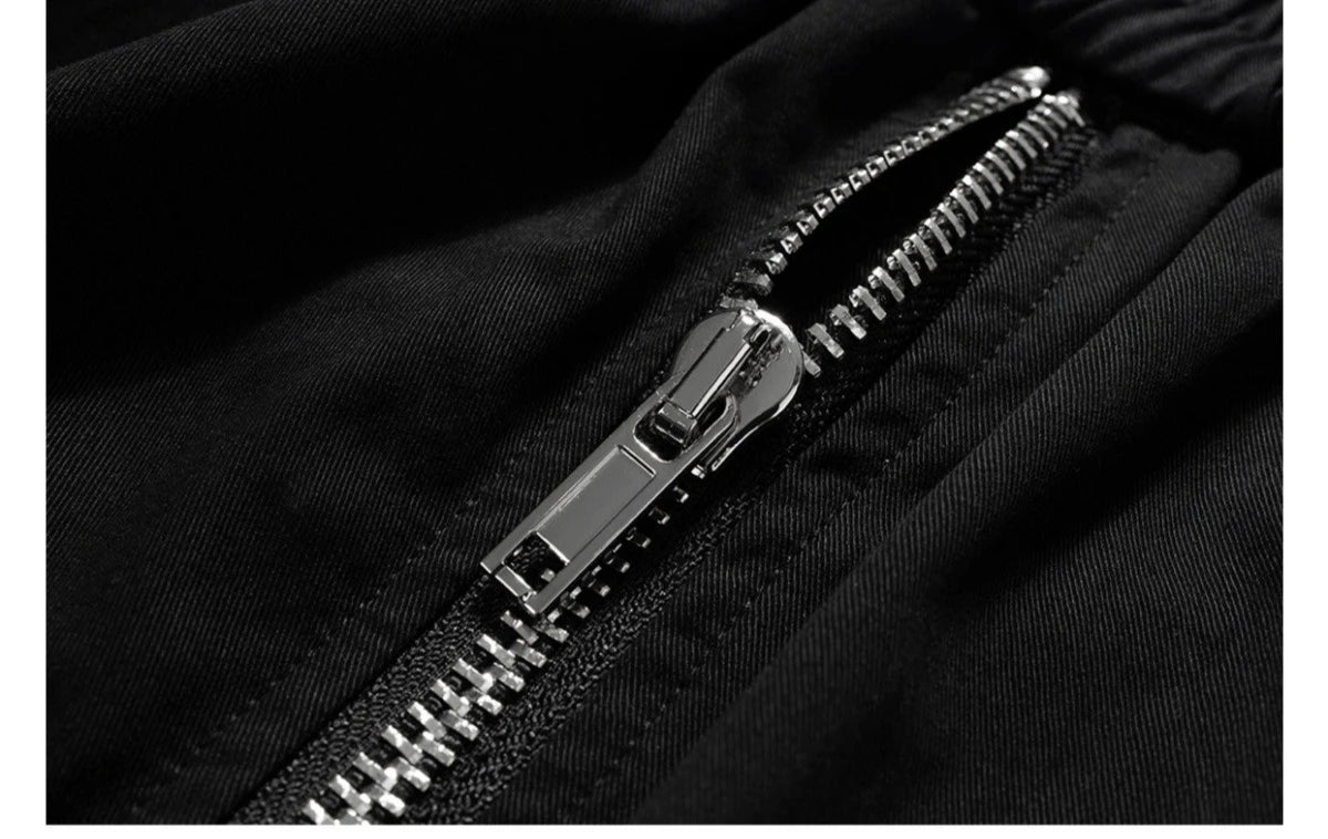 2025 Dark RO Style Drawstring Multi-pocket Tooling Shorts Men's Niche Casual Loose Straight Five-point Pants