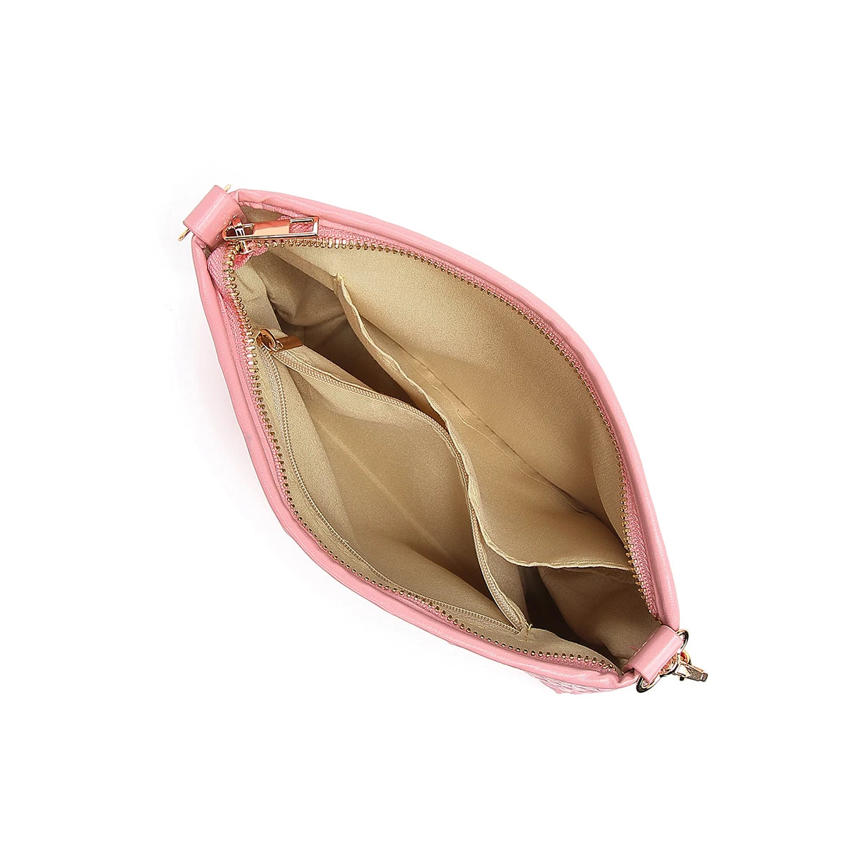 Women Outdoor Daily Shoulder Clutch Pouch Detachable Glossy Chain Strap Crossbody Bag Lightweight Multi Compartment Carry Pack
