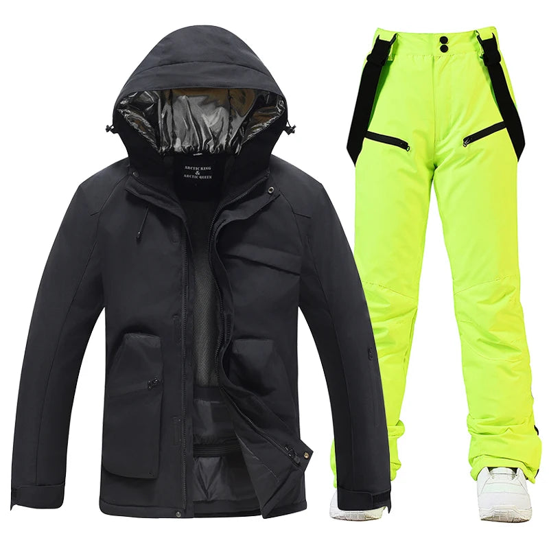 New, Men's and Women's Ski Suit Sets, Waterproof, Snow Costume, Ski Jacket and Pant Set, Outdoor Clothing, Snowboarding, Overall
