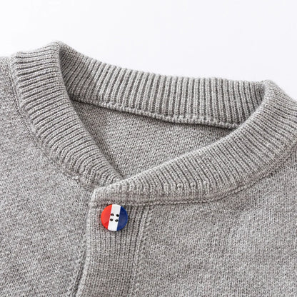 Couple Style Long-Sleeved Cardigan Knitwear Round Neck Button Striped Design High Quality Stamp Casual Fashion Keep Warm Coat