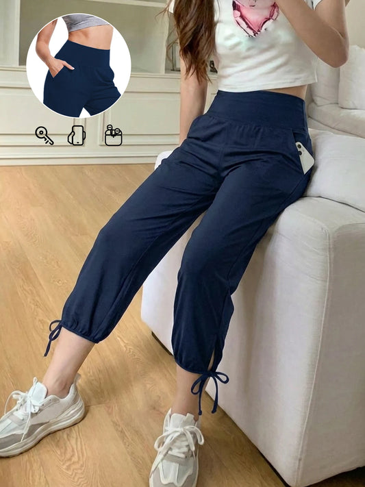 Womens Yoga Pants Capri Loose Workout Sweatpants Comfy Lounge Joggers with Pockets