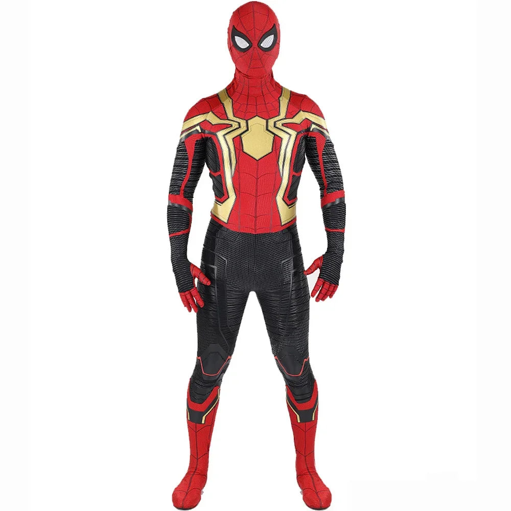 No Way Home Integrated Iron SM Cosplay Superhero Spandex Zentai Suits Spidey Bodysuit BUG Man Outfits Halloween Costume Adult
