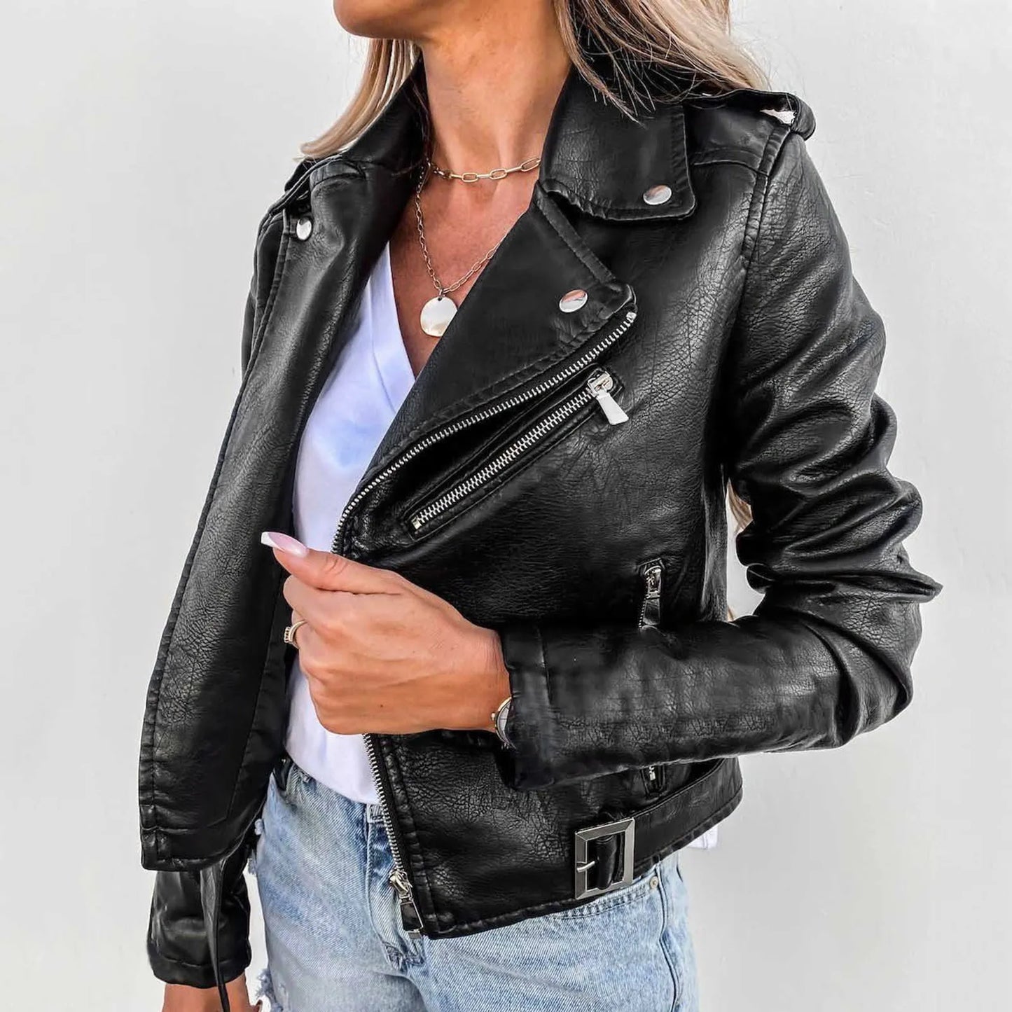 Autumn Winter Jacket Pu Leather Coat Jackets For Women 2022 Locomotive Short Zipper
