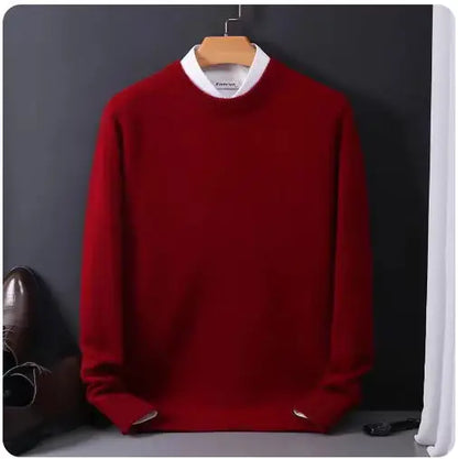 Hot Sale Cashmere Men's Sweater O-Neck Knitted Jumpers Long Sleeve Male Pullover Soft Warm Woolen Fashion Clothing Big Size