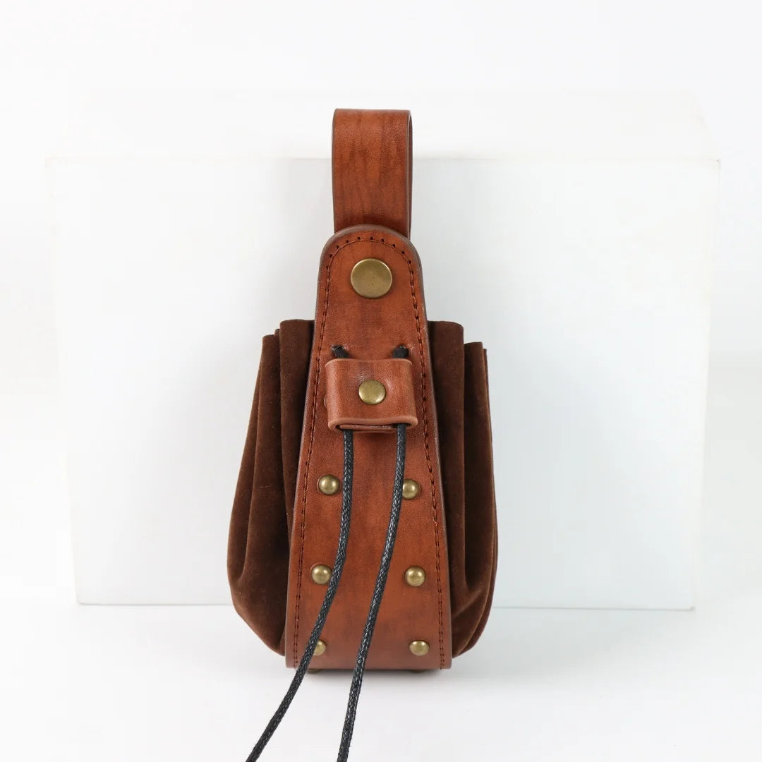 Renaissance Leather Belt Pouch Purse Viking Medieval Leather Bracers for Halloween Retro Medieval Festival Costume Cosplay