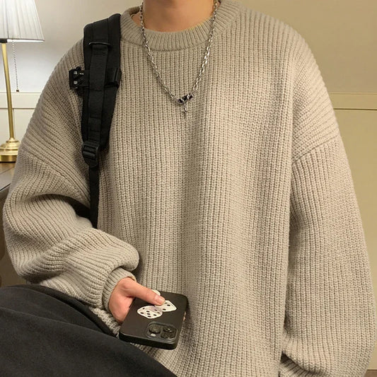 TFETTERS Brand Japan O Neck Pullovers for Men Knitwear 2026 Autumn Winter Solid Color Comfortable Sweaters Man Clothes
