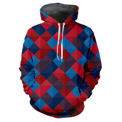 2024 Fashion Minimalist Plaid 3D Printed men's Tops Casual Soft Comfort Elegant men's Hoodies Personalize Outdoor Sports Hoodie