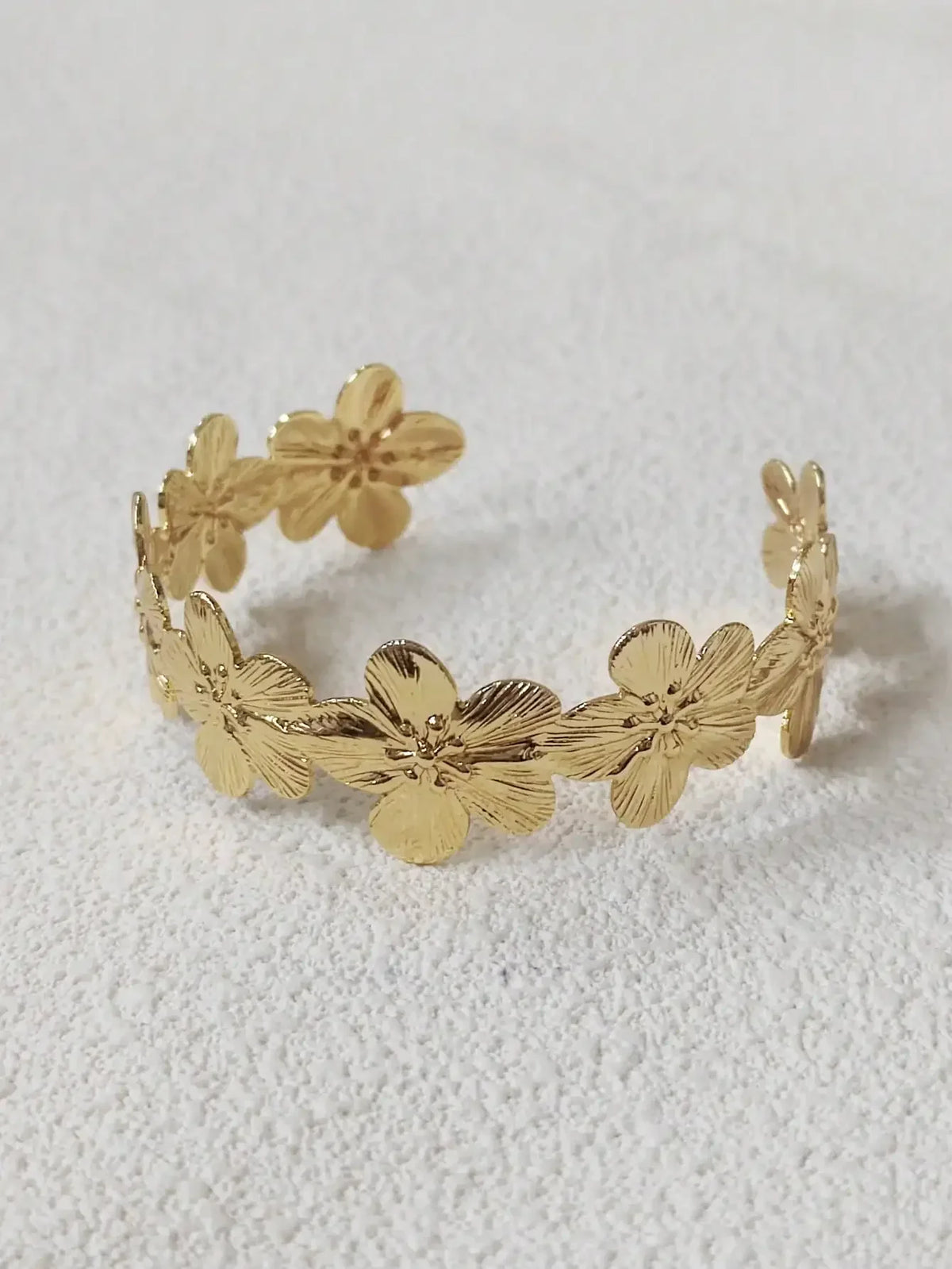 Gold Flower Bangle, Women's Jewelry, Valentine's Day Gift