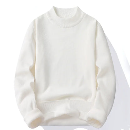 Half Turtleneck Knitwear Sweater New Autumn/Winter Mock Neck Sweatshirts Solid Color Pullovers Man Brand Casual Mens Clothing