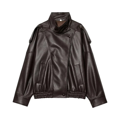 MUJER Faux Leather Jackets for Women Oversize Women's Bomber Jacket Fashion Winter Womens Coats Outerwears Demi-season Jackets