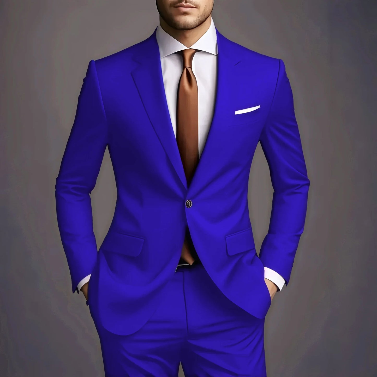 2026 New Luxury Elegant Men's Suits 2 Piece Set Fashion Korean Casual Slim Fit Social Groom Wedding Tuxedo