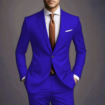 2026 New Luxury Elegant Men's Suits 2 Piece Set Fashion Korean Casual Slim Fit Social Groom Wedding Tuxedo