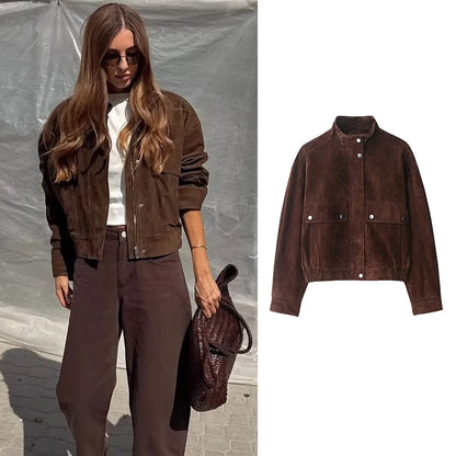 Women's Autumn Jackets 2025 New Fashion Big Pocket Elegant Women's Slim Warm Jackets Autumn Street Chic Young Student Coats