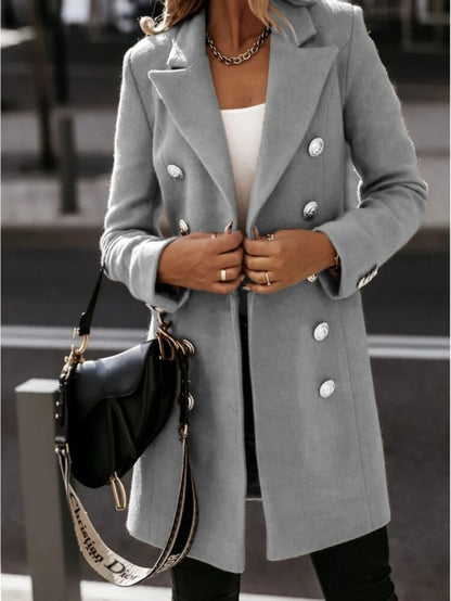 Casual Woolen Coat for Women Long Sleeve Streetwear