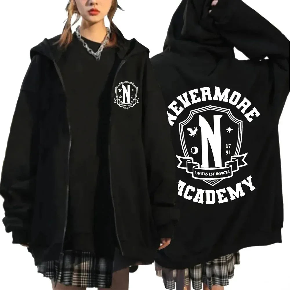 Men Women Harry Potter House Badge Print Graphic Zipper Hoodie Casual Long Sleeve Harajuku Oversized Zip Up Coats Hoodies