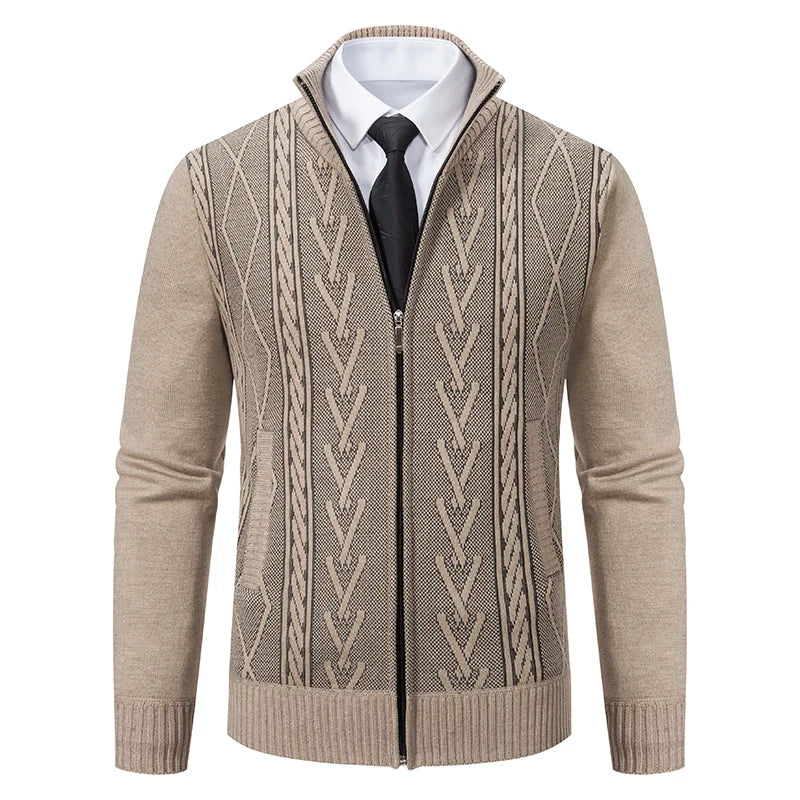 2025 New Men's Sweaters Autumn Winter Warm Zipper Cardigan Sweaters Man Casual Knitwear Sweatercoat male clothe