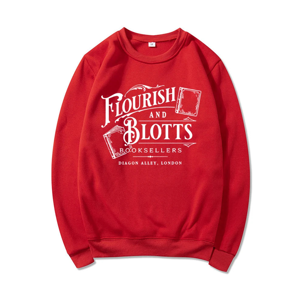 Wizard Book Shop Crewneck Sweatshirt Book Nerd Hoodie Flourish and Blotts Sweatshirts Magic School Sweater Bookish Pullovers Top