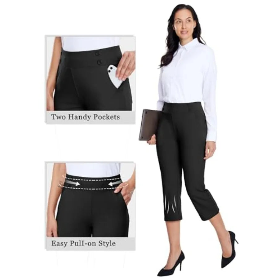 Women's Capri Pants Dress Yoga Capri Stretch