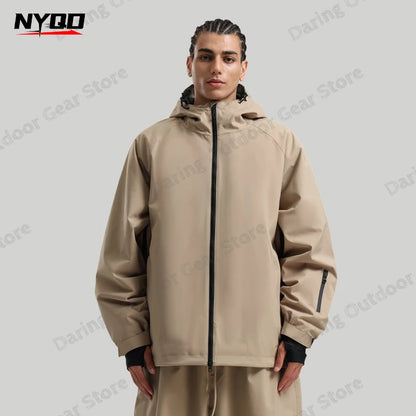 New Unisex Solid Cargo Ski Suit Waterproof Breathable Windproof Snowboard Jacket Professional Winter Outdoor Couple Snowsuit